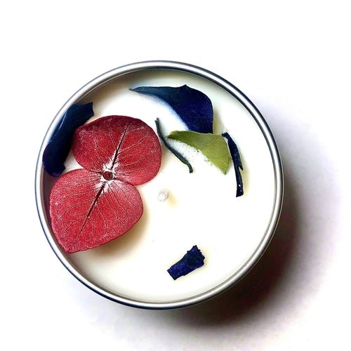 "Breathe" Eucalyptus & Mint Blend Botanical Soy Candle - AroundTheWineCooler